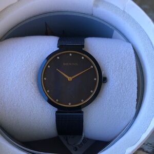 Bering Classic 18132-399 Women's 32mm Crystal Accent Blue MOP Dial Watch